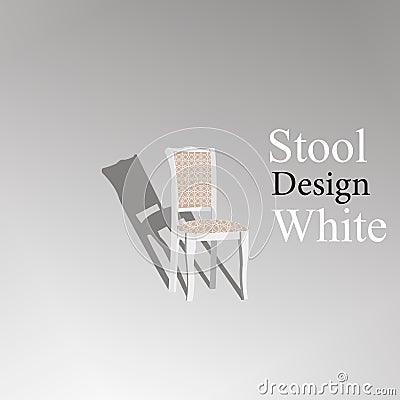 Stool White Vector Illustration