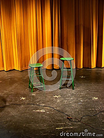 Stools on stage Stock Photo