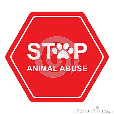 Stop animal abuse traffic sign Stock Photo