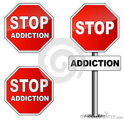 Stop addiction sign Stock Photo