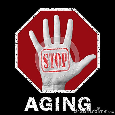 Stop aging conceptual illustration. Global social problem Cartoon Illustration