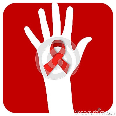 Stop AIDS hand Vector Illustration