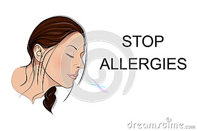 Stop allergies. smell. Vector Illustration