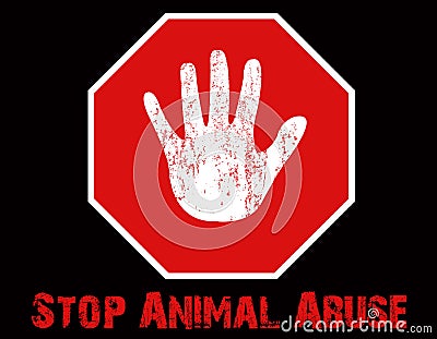 Stop Animal Abuse Illustration Cartoon Illustration