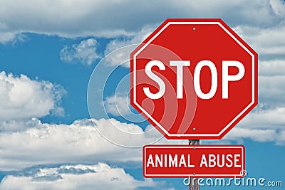Stop Animal Abuse Sign Stock Photo