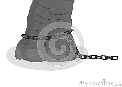 Stop animal cruelty with elephant in chains Vector Illustration