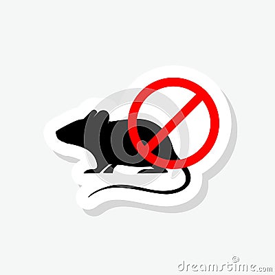 Stop animal testing sticker icon Vector Illustration