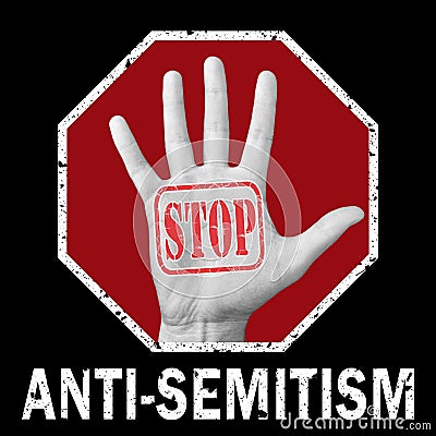 Stop anti-Semitism conceptual illustration. Social problem Cartoon Illustration