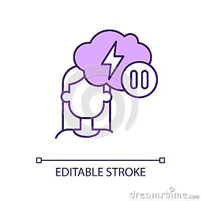 Stop anxious thoughts RGB color icon Vector Illustration