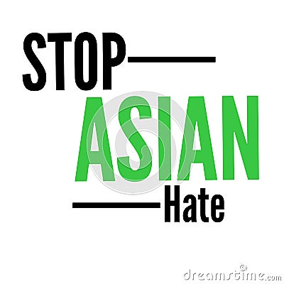 Stop Asian hate sign and symbol typography design Stock Photo