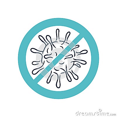Stop Bacterial epidemy sign Vector Illustration