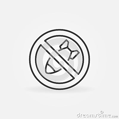 Stop Bombing linear icon - vector No War concept sign Vector Illustration