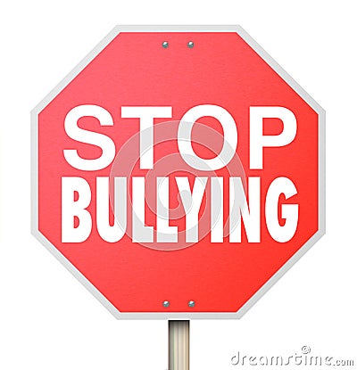 Stop Bullying Mean Kids Picking On Fighting Children School Stock Photo