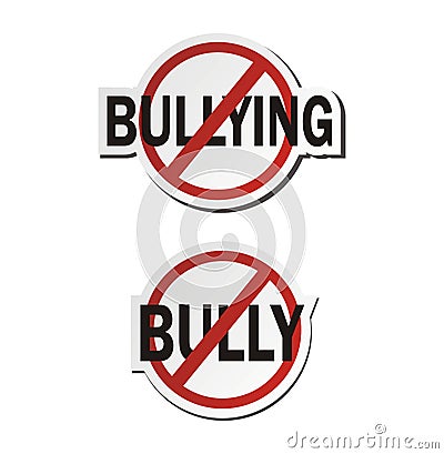 Stop bullying, stop bully - sticker sets Stock Photo