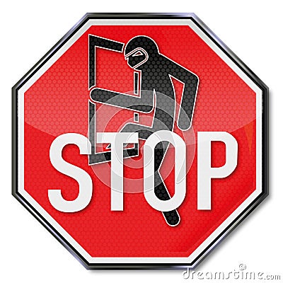 Stop for burglars Vector Illustration