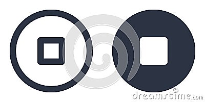 Stop Button simple icons set designed in filled and stroke style Vector Illustration