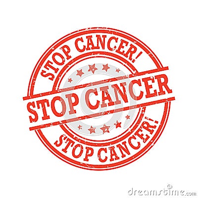 Stop cancer - grunge printable badge Vector Illustration