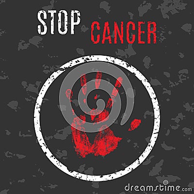 Stop cancer sign Vector Illustration