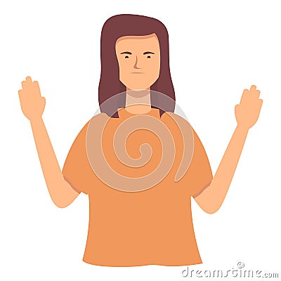 Stop care able icon cartoon vector. Partly deaf Vector Illustration