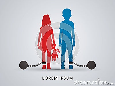 Stop Child abuse graphic vector. Vector Illustration