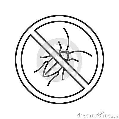Stop cockroaches sign linear icon Vector Illustration