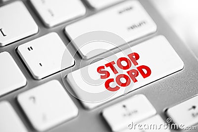 Stop COPD text button on keyboard, medical concept background Stock Photo