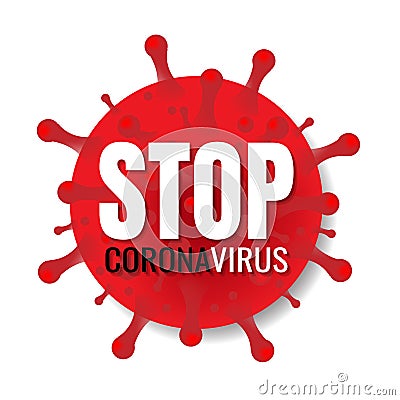 Stop Coronavirus Banner With Text White Background Vector Illustration