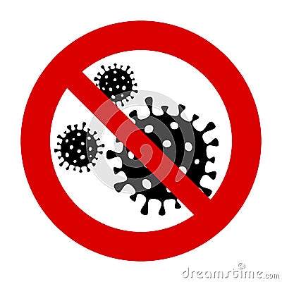 Stop coronavirus icon. Sign caution covid-19. Warning symbol. Vector illustration isolated on white Vector Illustration