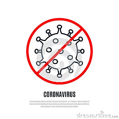 Stop Coronavirus line icon. Vector Illustration