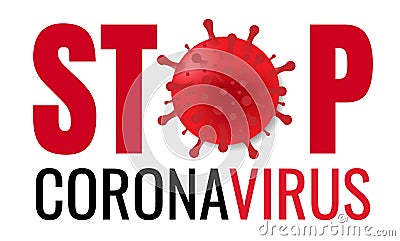 Stop Coronavirus Poster With Text Vector Illustration