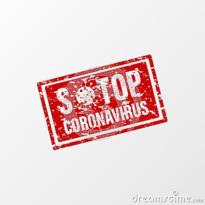 Stop coronavirus stamp vector. Coronavirus outbreak. Vector Illustration