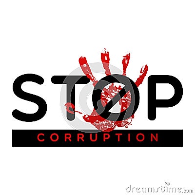 Stop corruption banner Vector Illustration