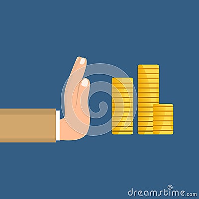 Businessman refusing the offered bribe vector Vector Illustration