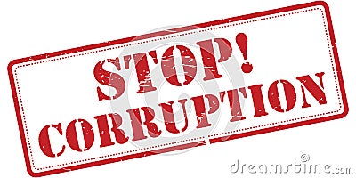 Stop corruption sign Vector Illustration