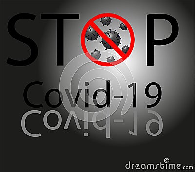 Covid-19 Coronavirus concept inscription typography design logo. World Health organization WHO introduced new official name for Co Vector Illustration