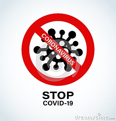 Stop Covid-19 Sign & Symbol, vector Illustration concept coronavirus COVID-19 Vector Illustration