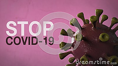 Stop Covid-19 - Word Corona Virus Banner Pink Isolated with Color Background. Microbiology And Virology Concept Covid-19. Virus Stock Photo