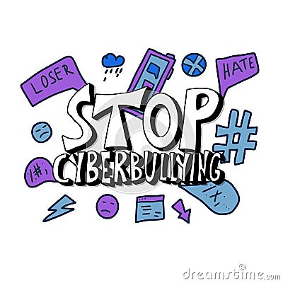 Stop cyberbullying quote. Vector concept desing. Vector Illustration