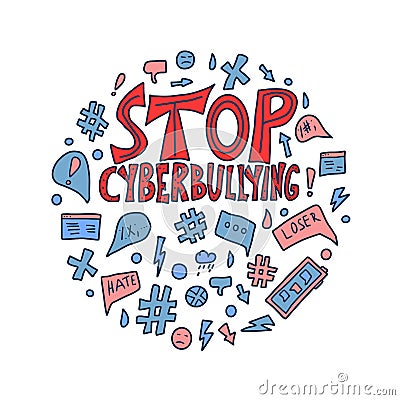 Stop cyberbullying quote. Vector concept desing. Vector Illustration