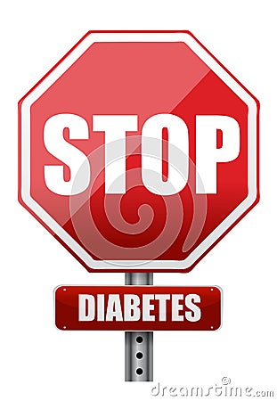 Stop diabetes Cartoon Illustration