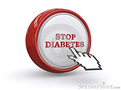 Stop diabetes button Stock Photo