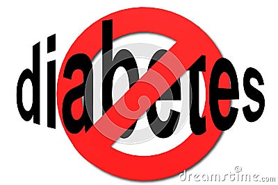 Stop diabetes sign in red Stock Photo