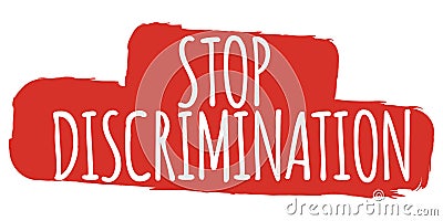 Stop Discrimination Banner. Gender equality Label and Logo. Logo Vector Illustration Vector Illustration