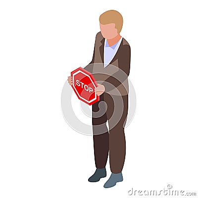 Stop discrimination icon isometric vector. Racial justice Vector Illustration