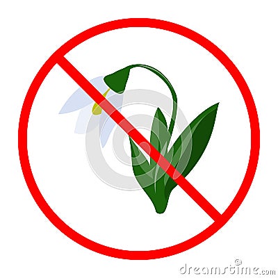 Stop do not pluck flowers sign Vector Illustration