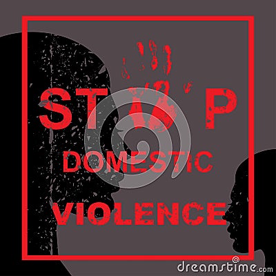 Stop domestic violence Vector Illustration