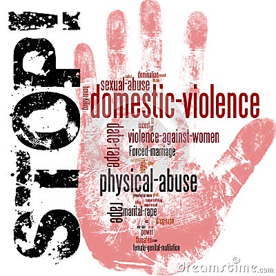 Stop domestic violence against women Stock Photo