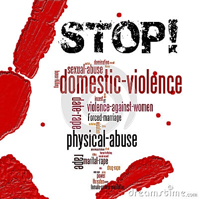 Stop domestic violence against women Stock Photo