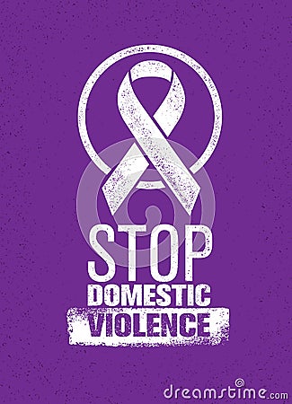 Stop Domestic Violence Stamp. Creative Social Vector Design Element Concept Vector Illustration