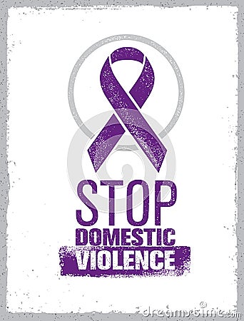 Stop Domestic Violence Stamp. Creative Social Vector Design Element Concept Vector Illustration